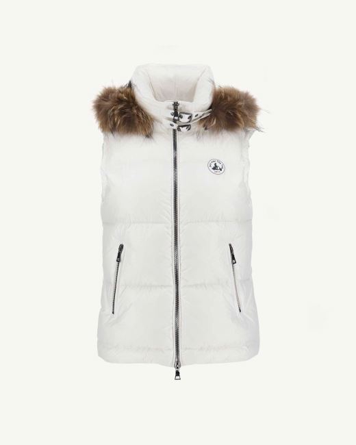 Jott White Sleeveless Warm Down Jacket Texas