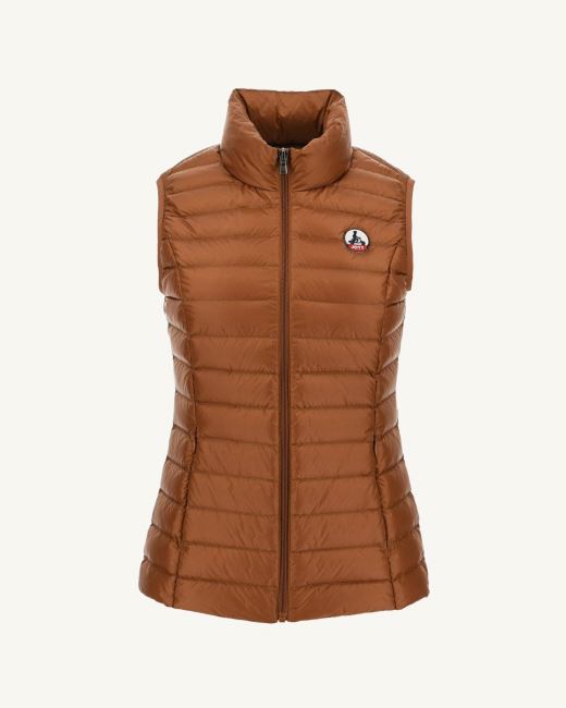 Light Sleeveless Down Jacket Caramel Seda Jott