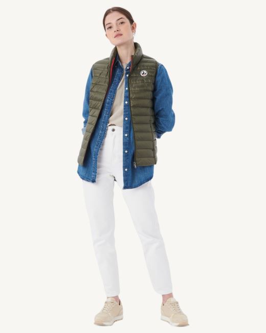 Light Sleeveless Down Jacket Jott Army Seda