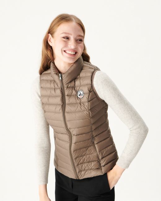 Light Sleeveless Down Jacket Jott Taupe Seda