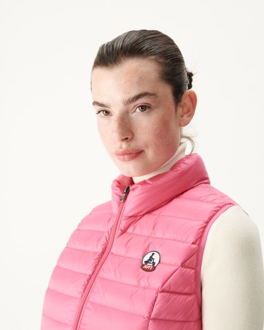 Light Sleeveless Down Jacket Pink Seda Jott