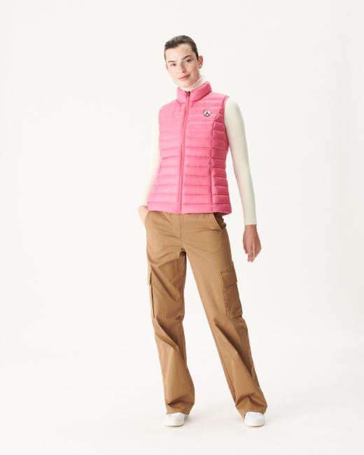 Light Sleeveless Down Jacket Pink Seda Jott