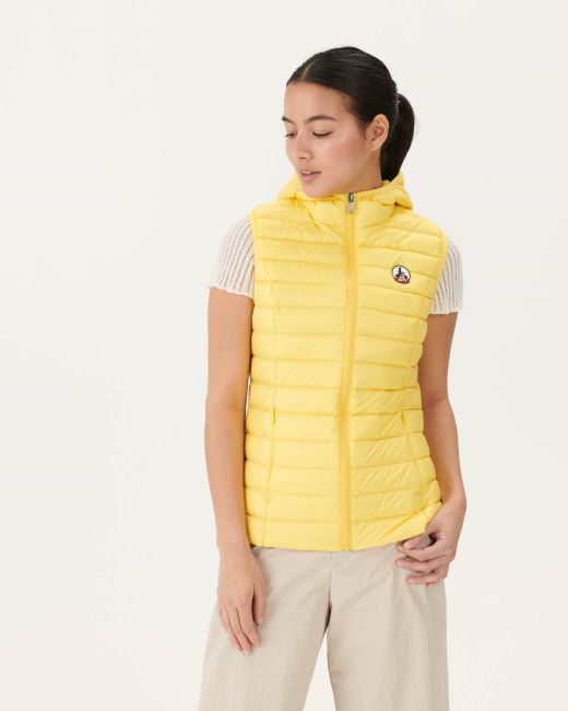 Light Sleeveless Down Jacket Soft Yellow Mali Jott