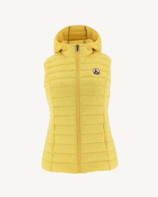 Light Sleeveless Down Jacket Soft Yellow Mali Jott