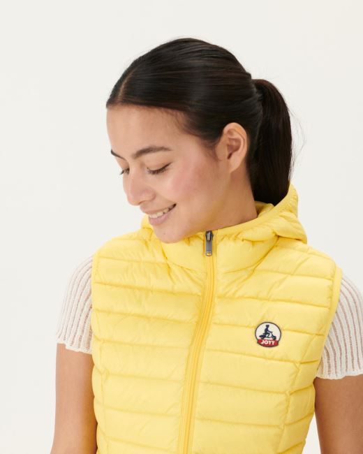 Light Sleeveless Down Jacket Soft Yellow Mali Jott
