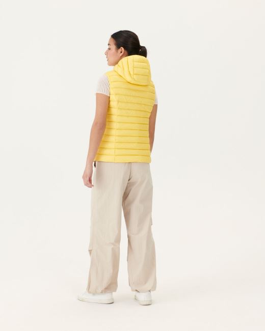 Light Sleeveless Down Jacket Soft Yellow Mali Jott