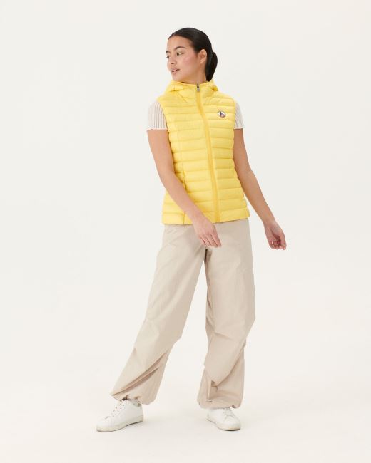 Light Sleeveless Down Jacket Soft Yellow Mali Jott