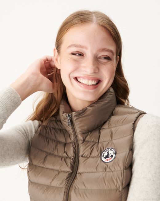 Light Sleeveless Down Jacket Taupe Seda Jott