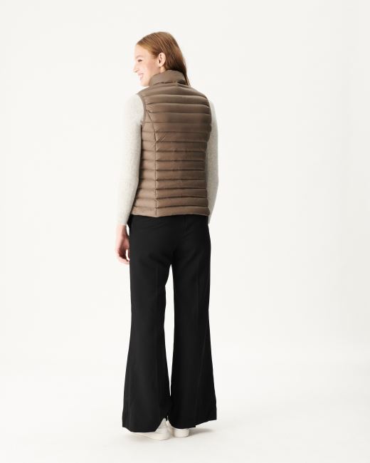 Light Sleeveless Down Jacket Taupe Seda Jott
