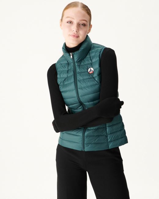 Light Sleeveless Down Jacket Vert Fonce Seda Jott