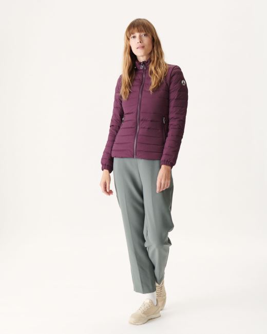 Lightweight Down Jacket Aubergine Jade Jott