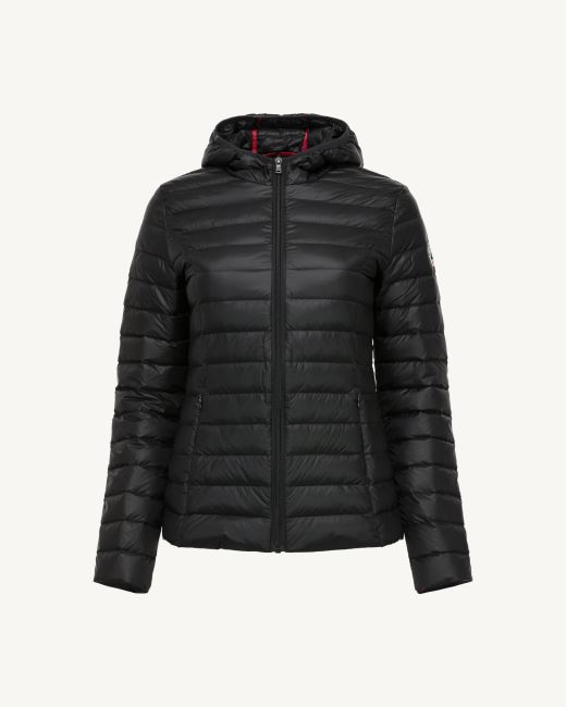 Lightweight Hooded Down Jacket Black Cloe Jott