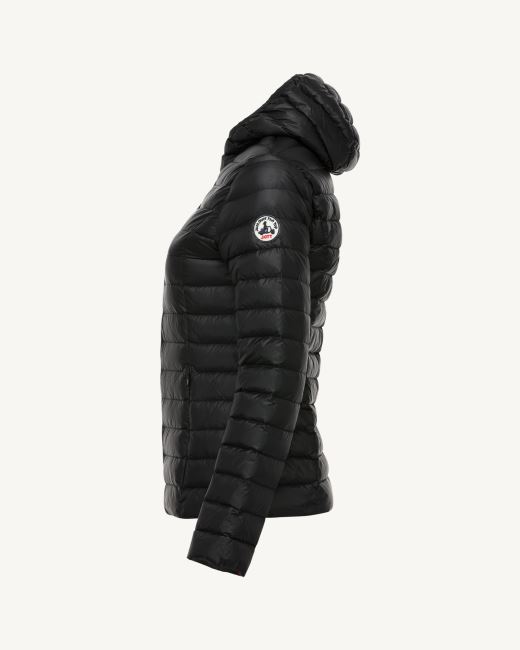 Lightweight Hooded Down Jacket Black Cloe Jott