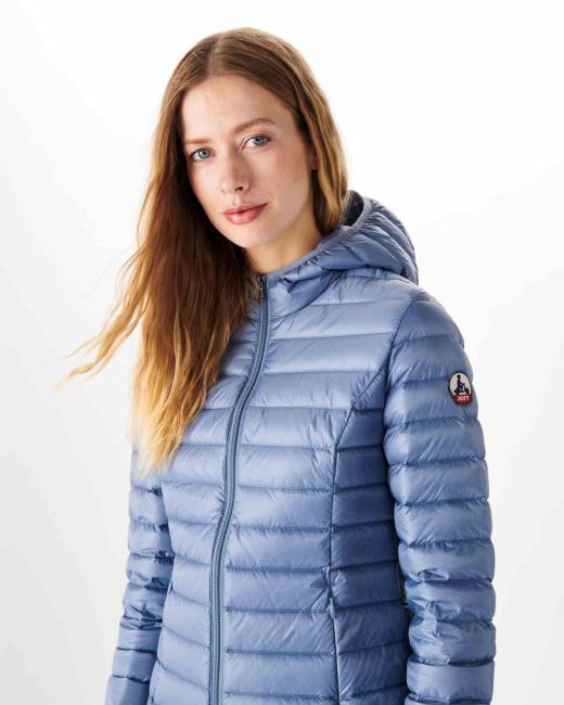 Lightweight Hooded Down Jacket Blue Delave Cloe Jott