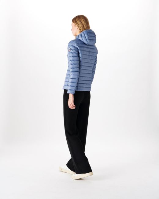 Lightweight Hooded Down Jacket Blue Delave Cloe Jott