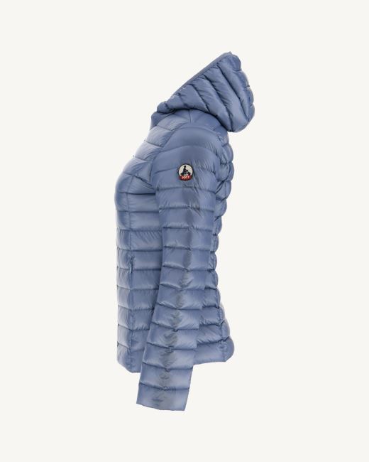 Lightweight Hooded Down Jacket Blue Delave Cloe Jott