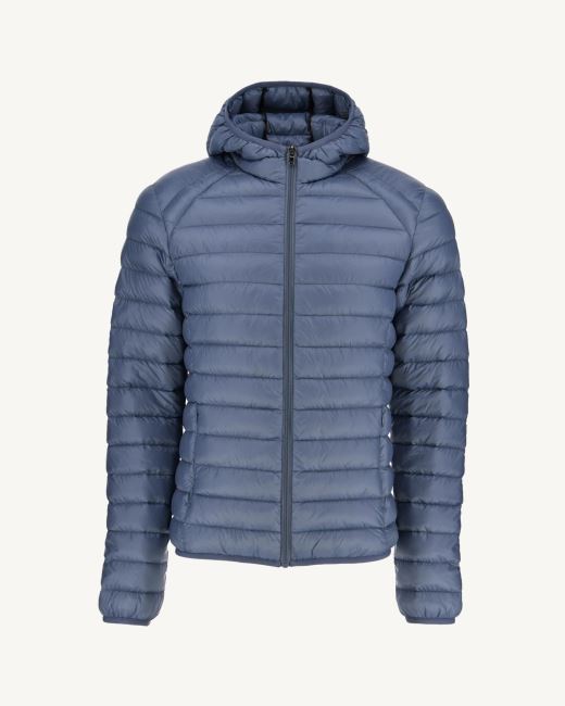 Lightweight Hooded Down Jacket Blue Delave Nico Jott