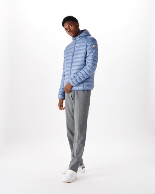 Lightweight Hooded Down Jacket Blue Delave Nico Jott