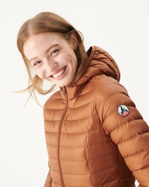 Lightweight Hooded Down Jacket Caramel Cloe Jott