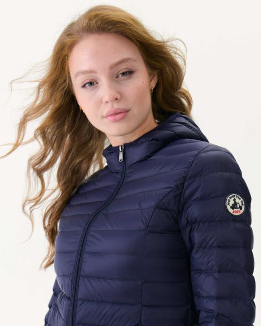 Lightweight Hooded Down Jacket Marine Cloe Jott