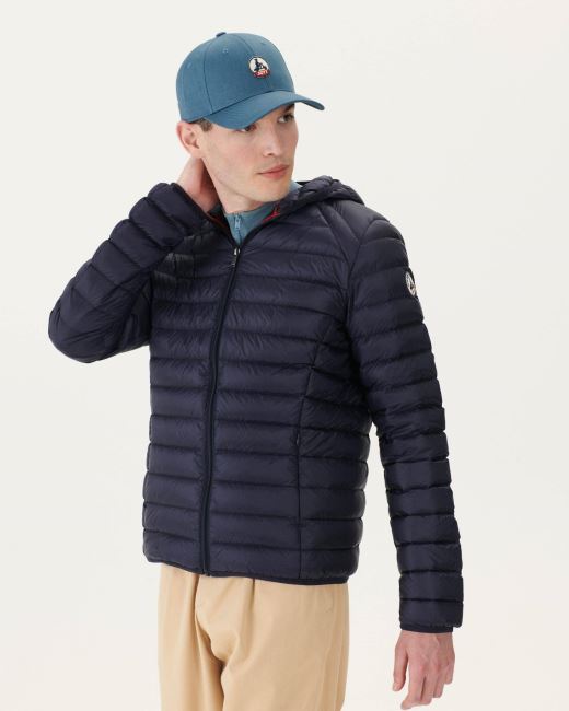 Lightweight Hooded Down Jacket Marine Nico Jott