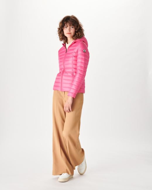 Lightweight Hooded Down Jacket Pink Cloe Jott
