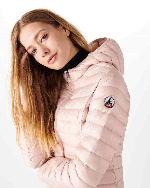 Lightweight Hooded Down Jacket Rose Pale Cloe Jott