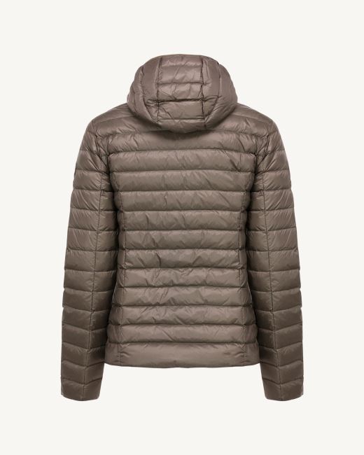 Lightweight Hooded Down Jacket Taupe Cloe Jott