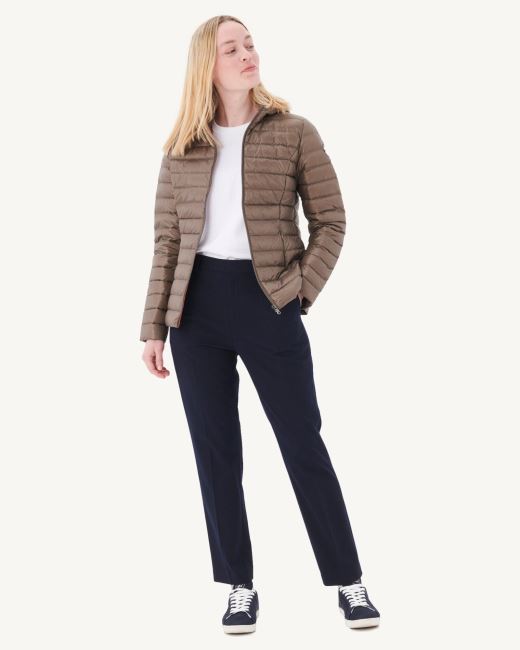 Lightweight Hooded Down Jacket Taupe Cloe Jott