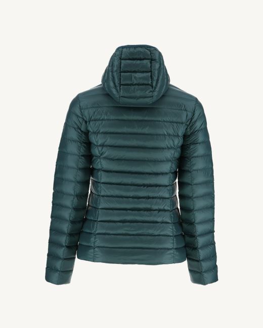 Lightweight Hooded Down Jacket Vert Fonce Cloe Jott