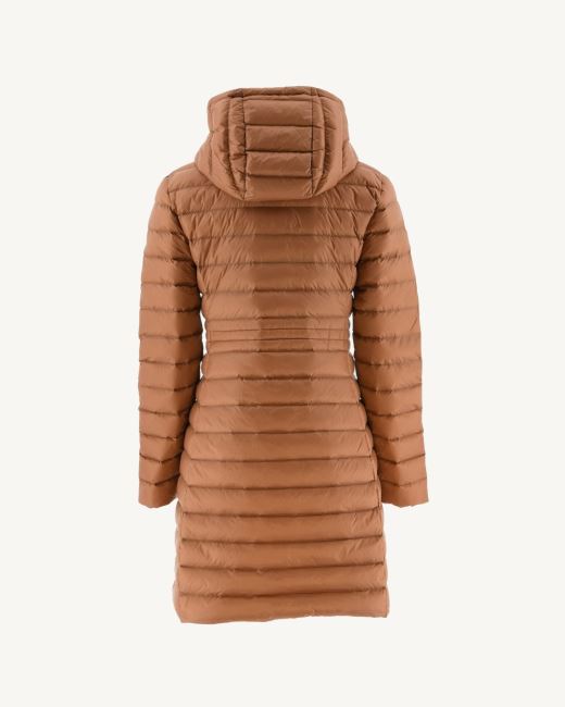 Long Hooded Down Jacket Camel Vero Jott