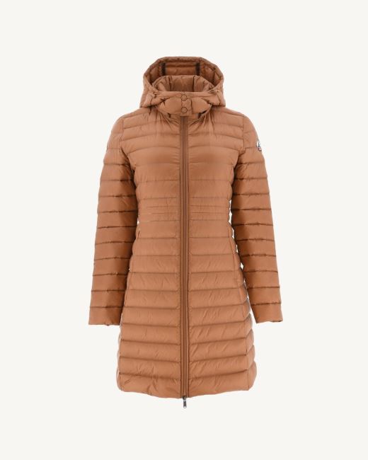 Long Hooded Down Jacket Camel Vero Jott