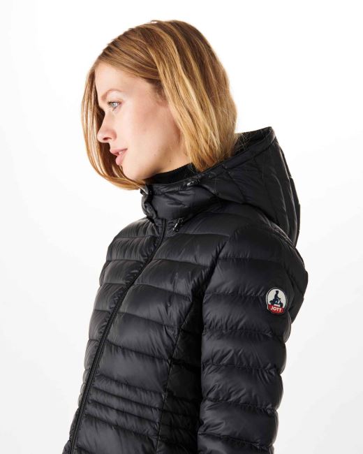 Long Hooded Down Jacket Noir Vero Jott
