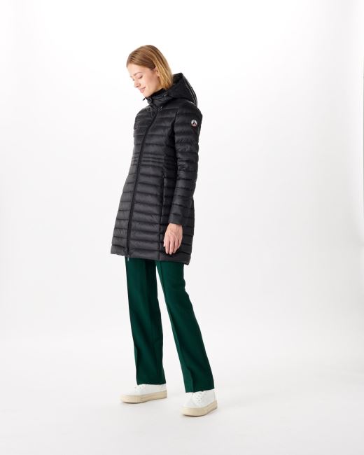 Long Hooded Down Jacket Noir Vero Jott