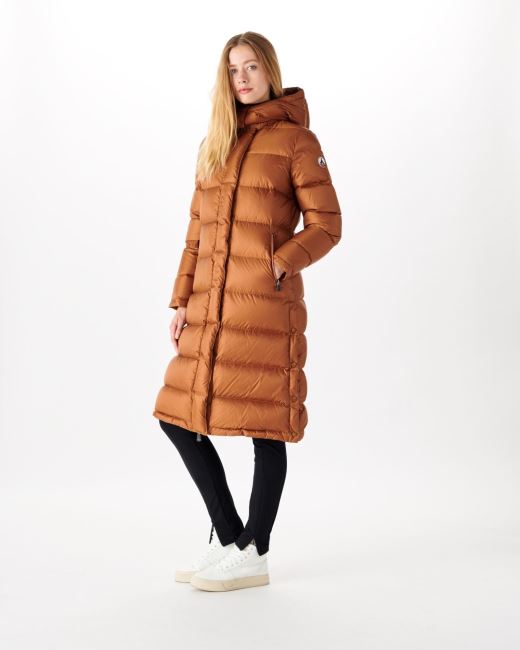 Long Hooded Down Jacket Toffee Karachi Jott