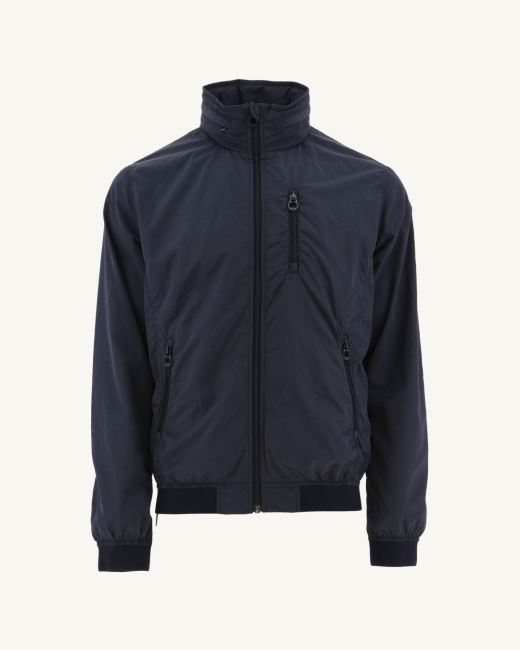 Navy Oregon Jacket With Foldaway Hood Jott