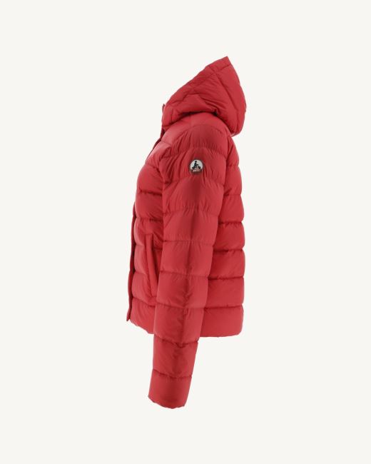 Red Jane Straight Hooded Puffer Jacket Jott