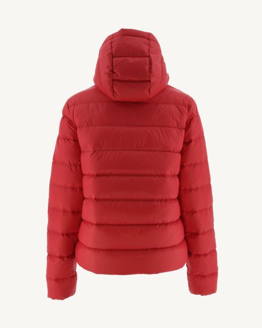Red Jane Straight Hooded Puffer Jacket Jott