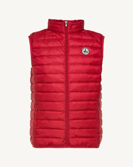 Red Sleeveless Down Jacket Tom Jott