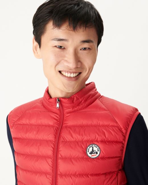 Red Sleeveless Down Jacket Tom Jott