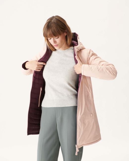 Reversible Light Down Jacket Rose Pale/Aubergine Moscou Jott