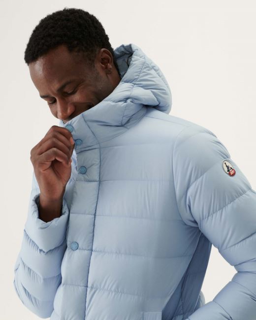 Soft Blue Jorge Hooded Puffer Jacket Jott