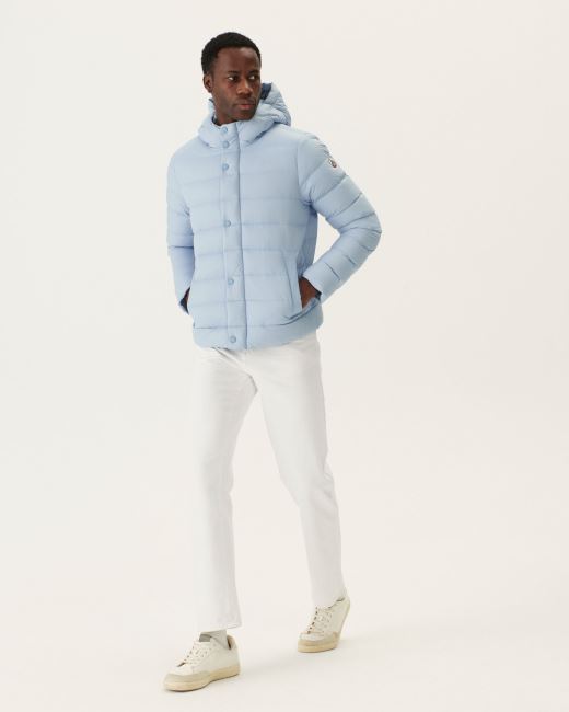 Soft Blue Jorge Hooded Puffer Jacket Jott