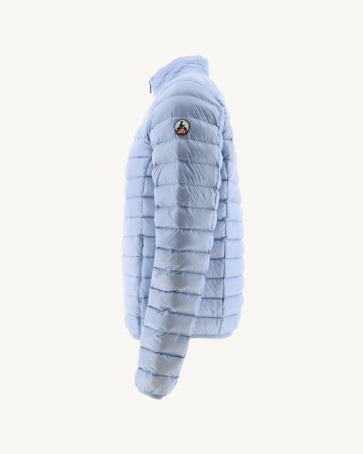 Soft Blue Lightweight Down Jacket Mat Jott