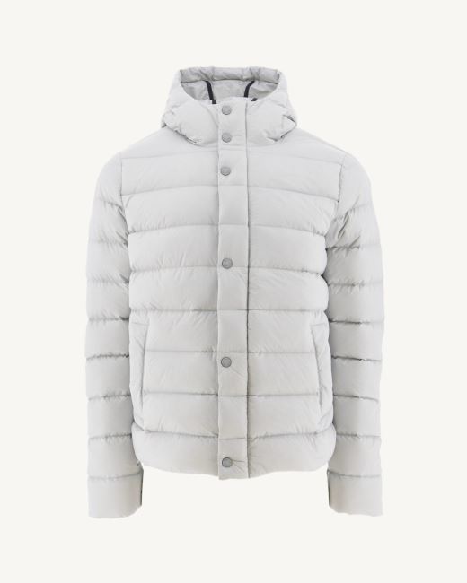 Soft Grey Jane Straight Hooded Puffer Jacket Jott