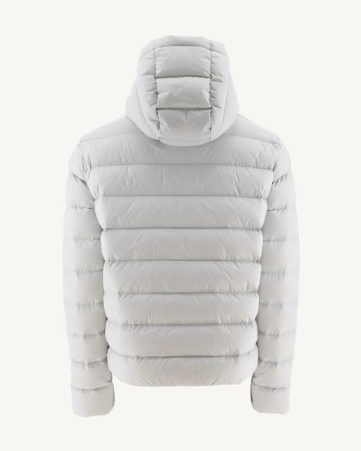 Soft Grey Jane Straight Hooded Puffer Jacket Jott