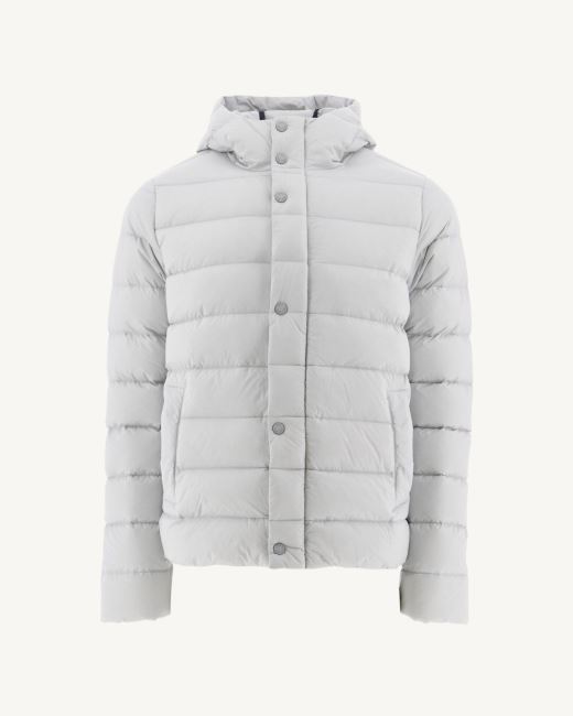 Soft Grey Jorge Hooded Puffer Jacket Jott