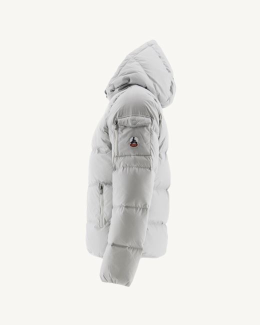 Soft Grey Toledo Extreme Cold Hooded Puffer Jacket Jott