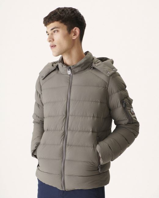Taupe Extreme Cold Hooded Down Jacket Adrien Jott