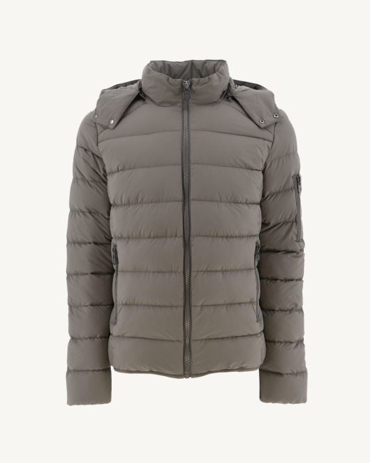 Taupe Extreme Cold Hooded Down Jacket Adrien Jott